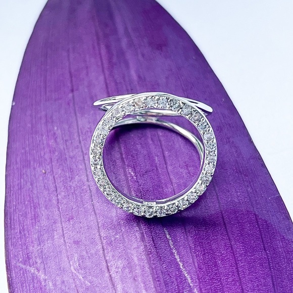 NWOT 925 Rhoduim plated SPLIT SHANK RING WITH 18MM CZ ETERNITY - Picture 6 of 9